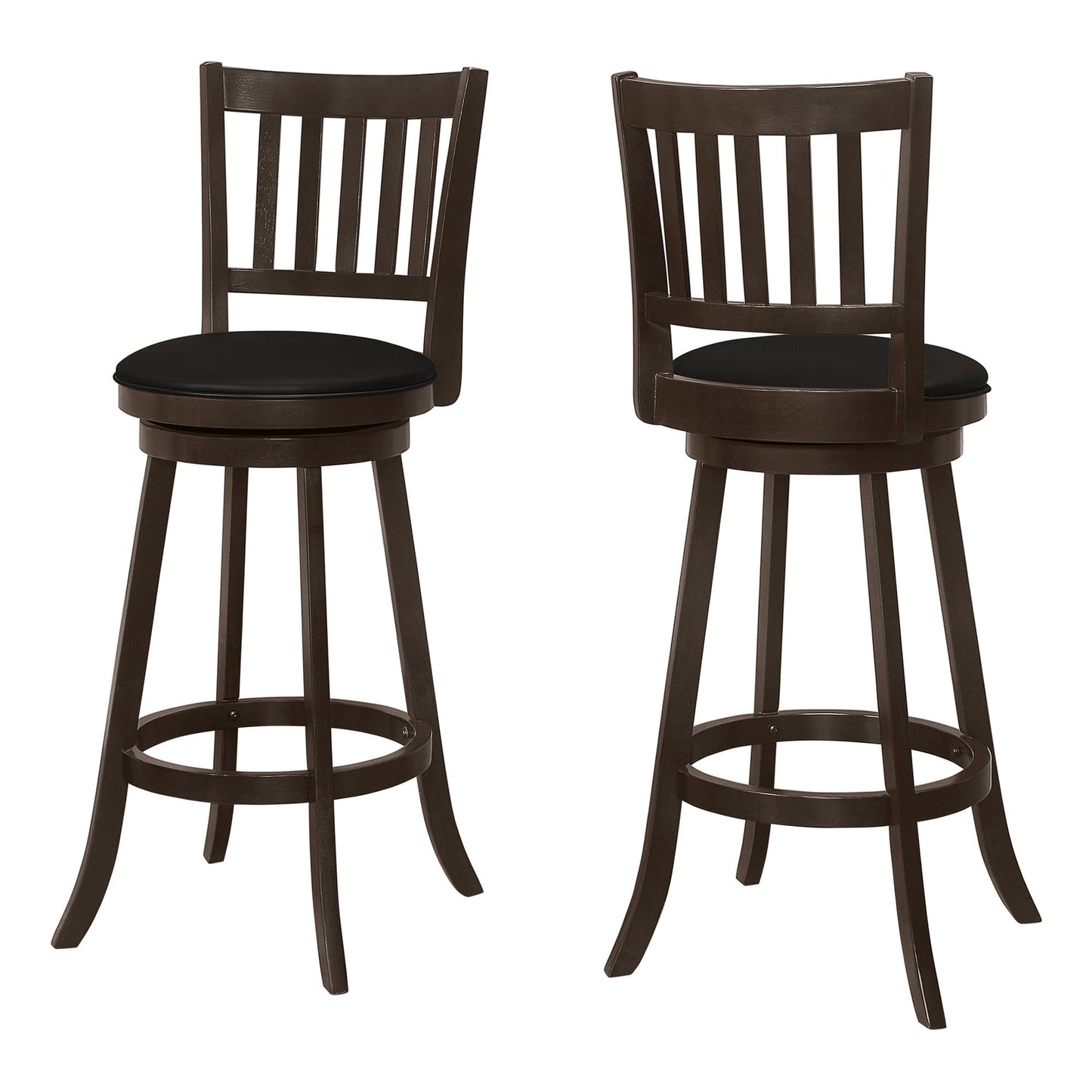 Barstool - 2PC / 44"H / Espresso / Swivel Bar Height