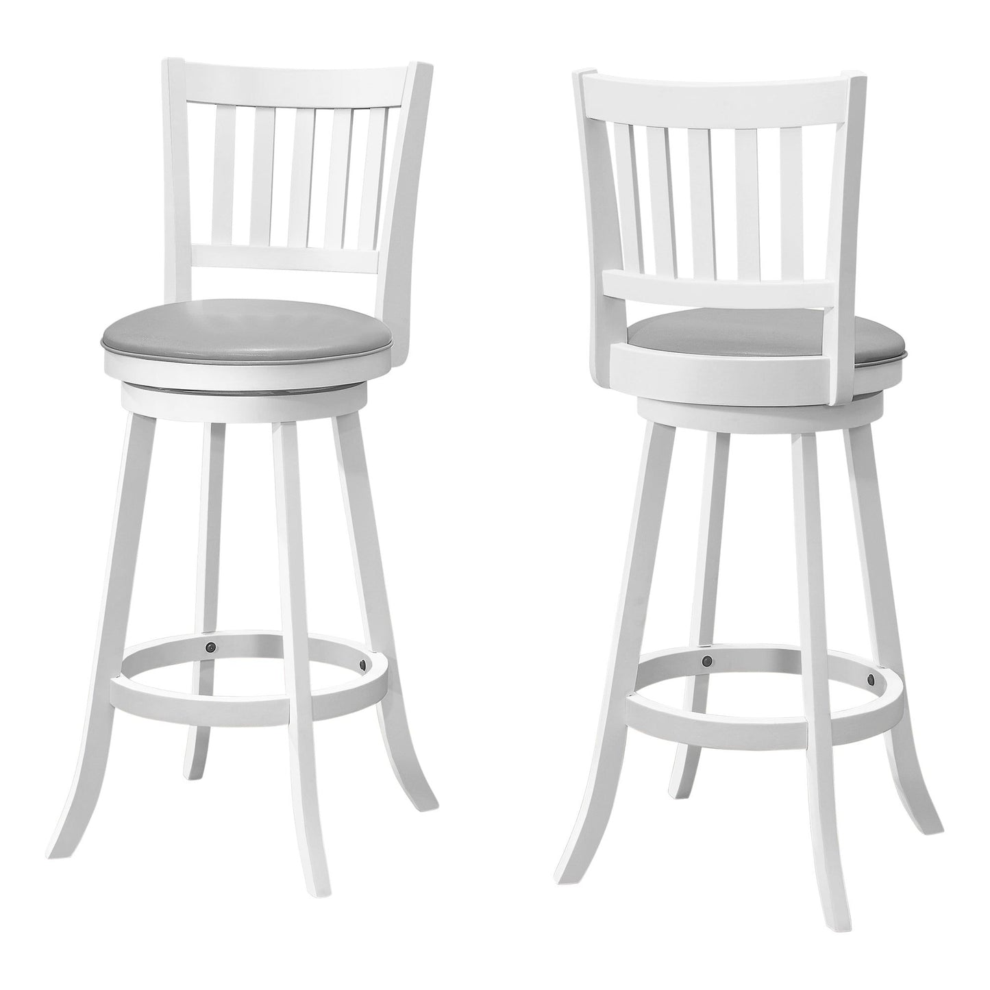 Barstool - 2PC / 44"H / White / Swivel Bar Height