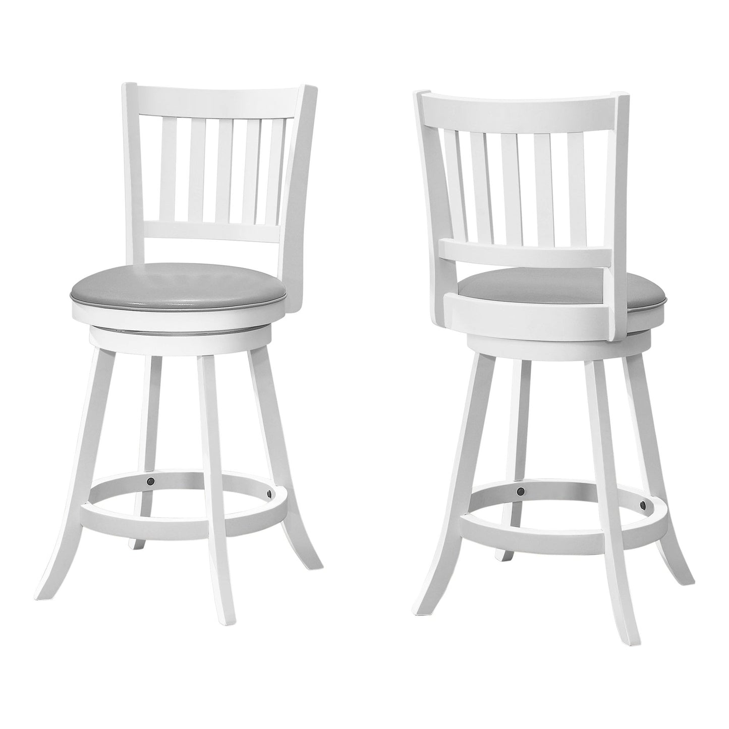 Barstool - 2PC / 39"H / White / Swivel Counter Height