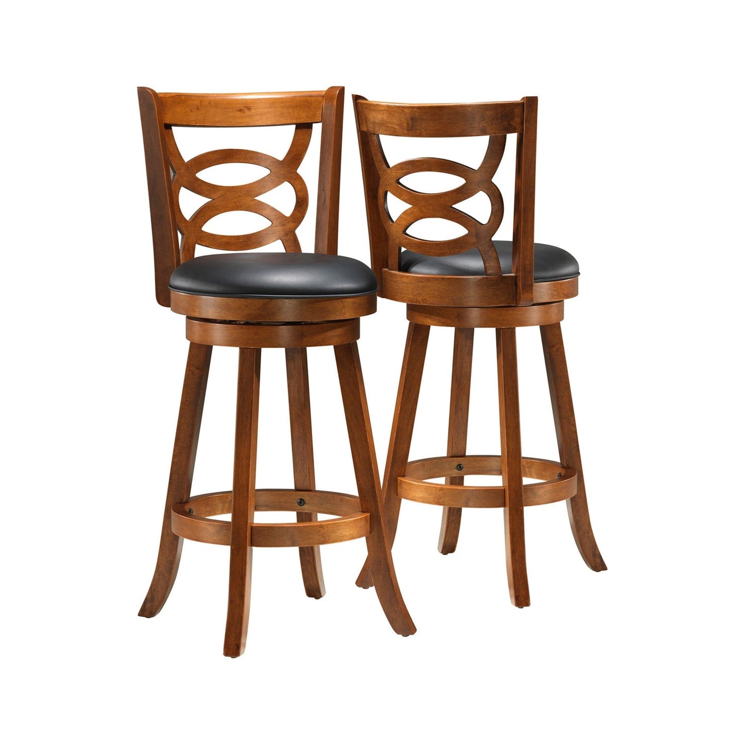 Barstool - 2PC Set / 42"H / Swivel / Dark Oak Bar Height