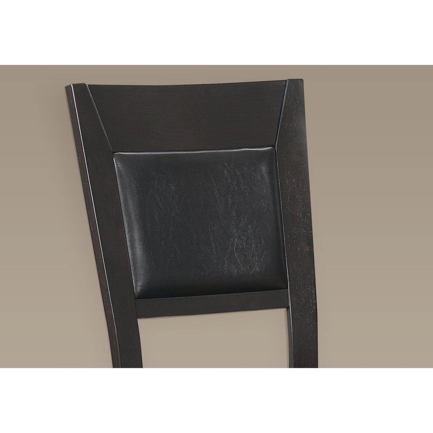 Dining Chair - 2Pcs / 39"H / Espresso / Brown Seat