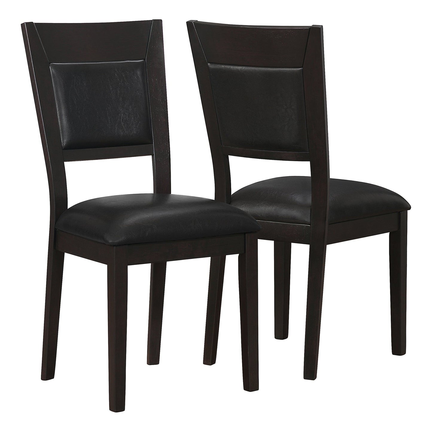 Dining Chair - 2Pcs / 39"H / Espresso / Brown Seat