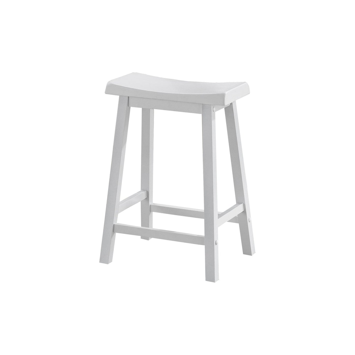 Barstool - 2PC Set / 24"H / White Saddle Seat