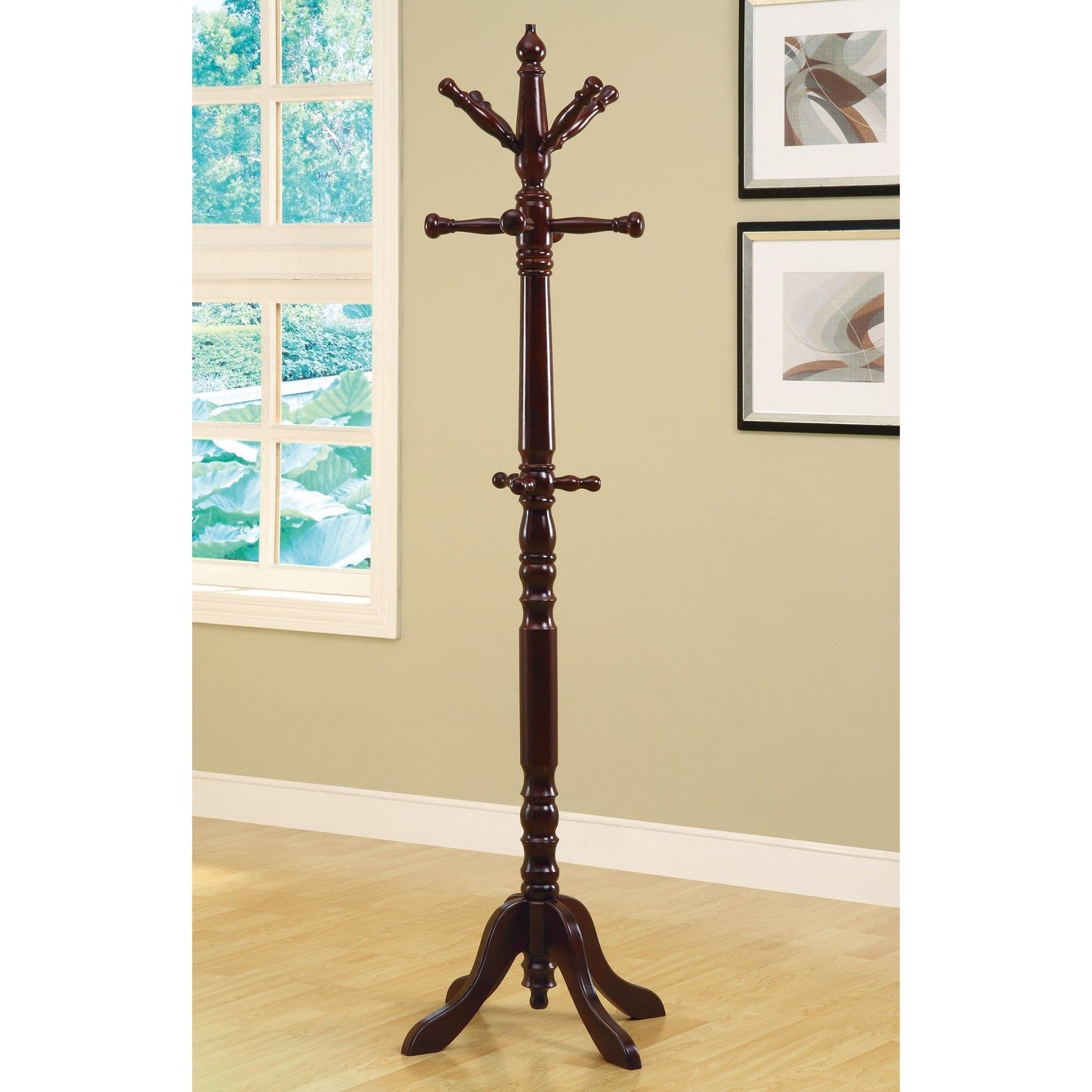 Candace & Basil Coat Rack - 73"H / Cherry Wood Traditional Style