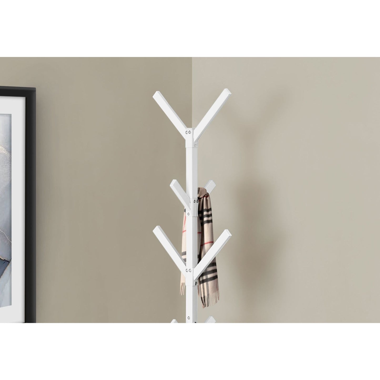 Coat Rack - 70"H / White Metal