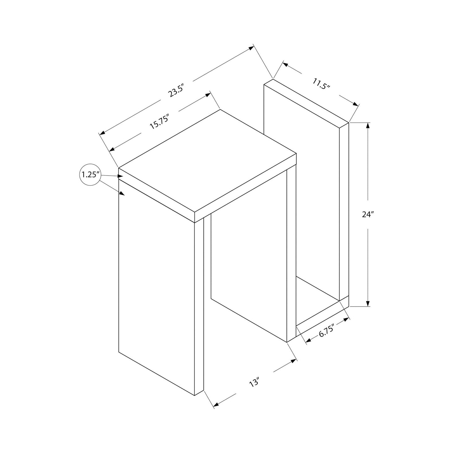 Accent Table - 24"H / Cappuccino