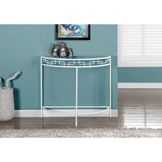 Accent Table - 36"L / White Metal Hall Console