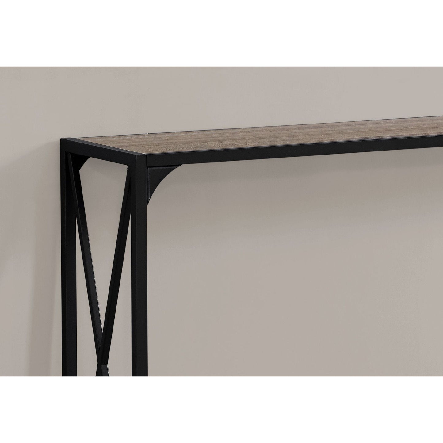 Console Table - 48"L / Dark Taupe / Black Hall Console