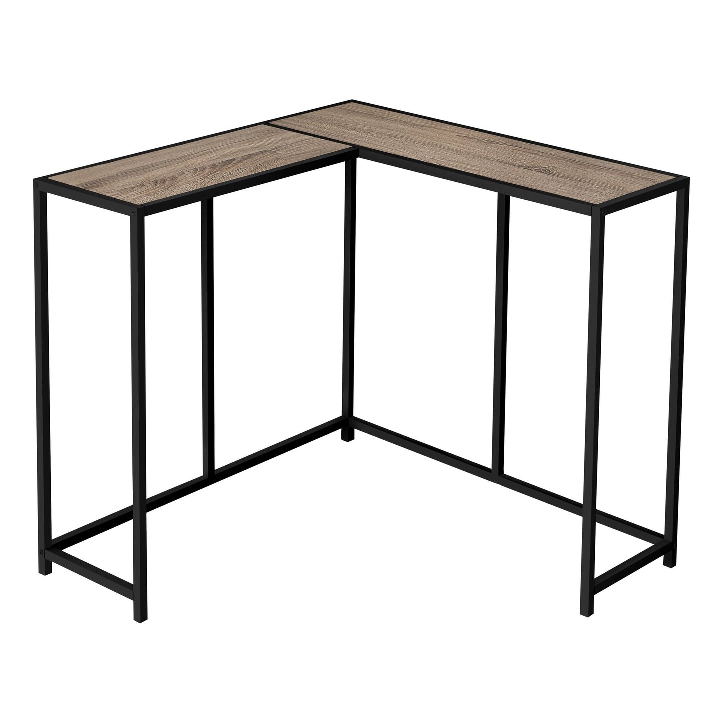 Accent Table - 36"L / Dark Taupe / Black Corner Console