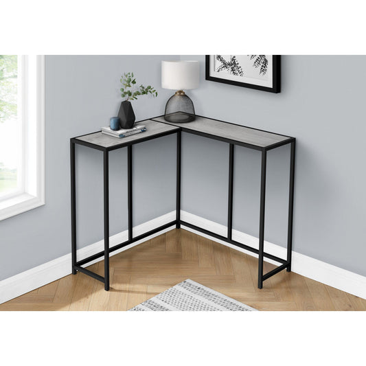 Accent Table - 36"L / Grey / Black Corner Console