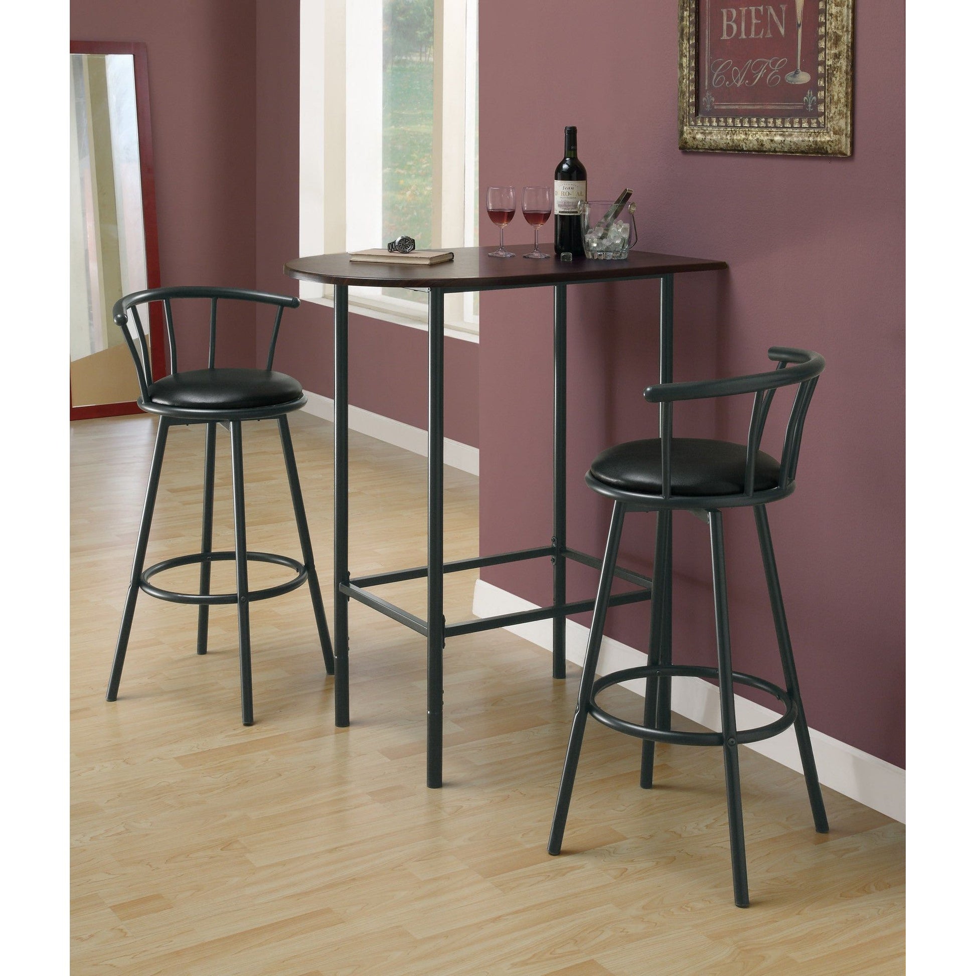 Candace & Basil Barstool - 2PC Set / 36"H / Swivel / Black Metal