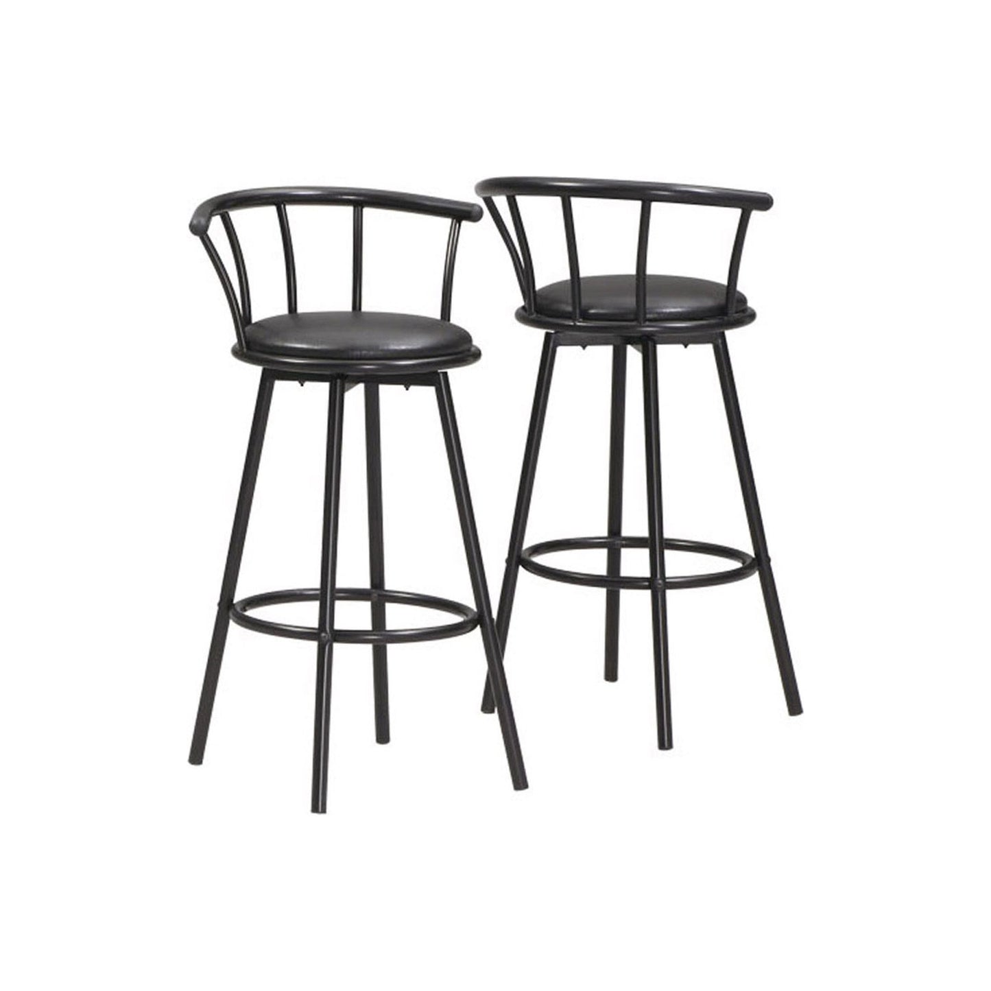 Barstool - 2PC Set / 36"H / Swivel / Black Metal