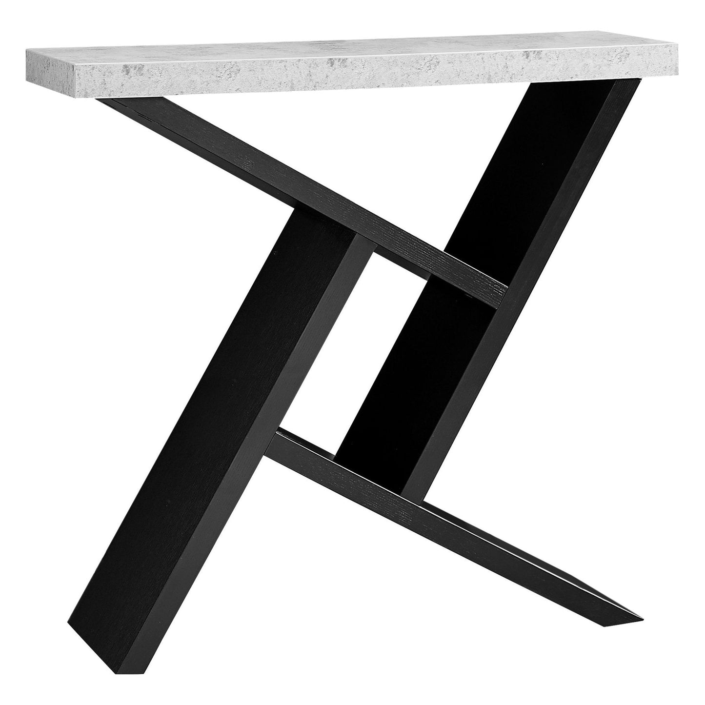 Accent Table - 36"L / Black / Cement-Look Hall Console