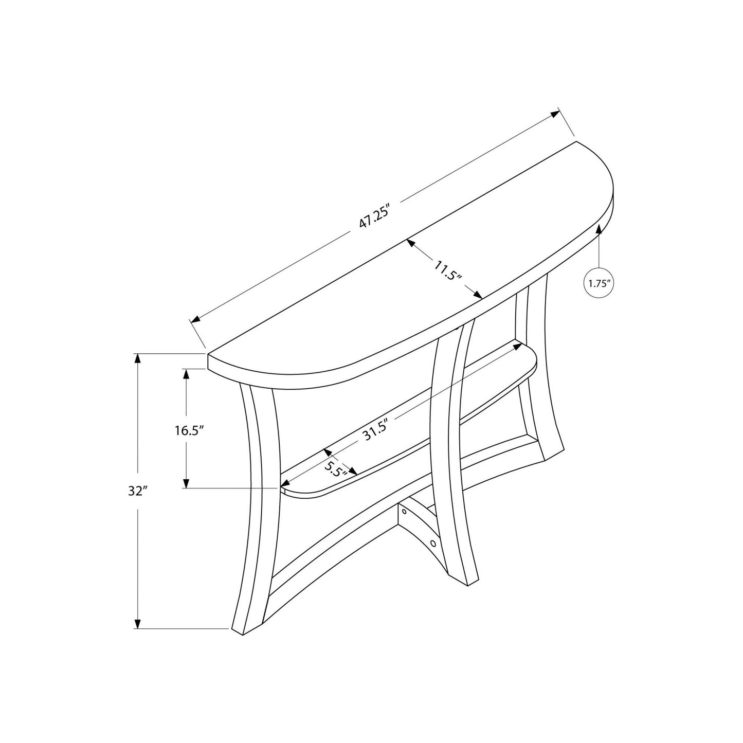 Console Table - 47"L / Cappuccino Hall Console