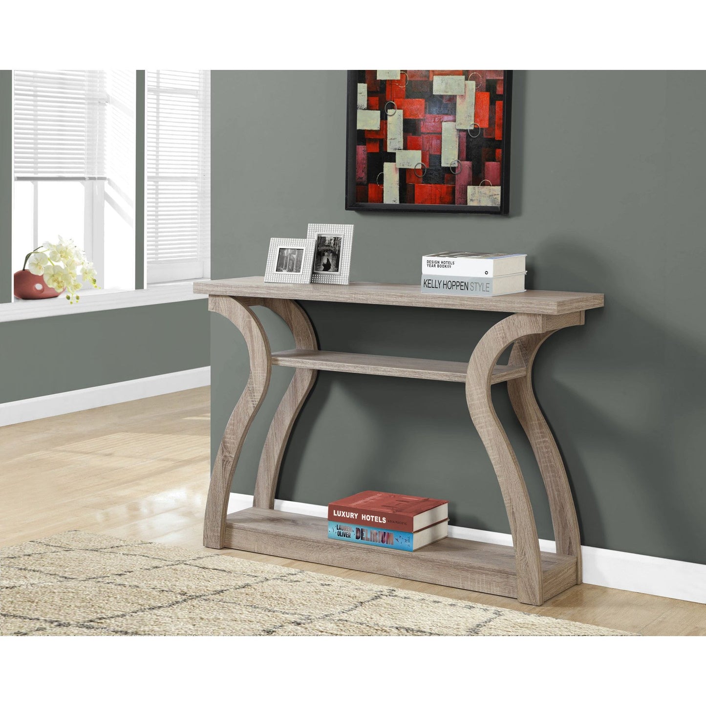 Candace & Basil Console Table - 47"L / Dark Taupe Hall Console