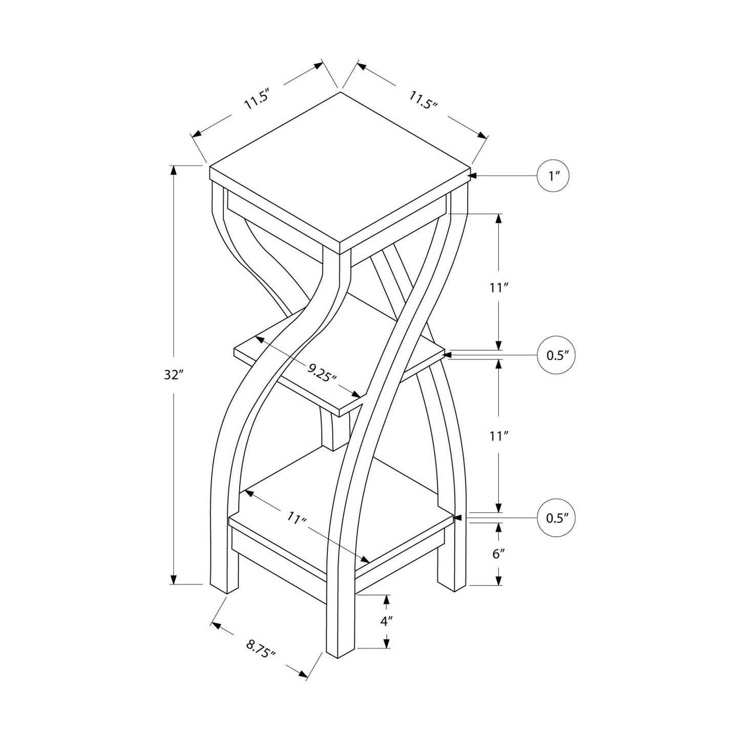 Plant Table - 32"H / White