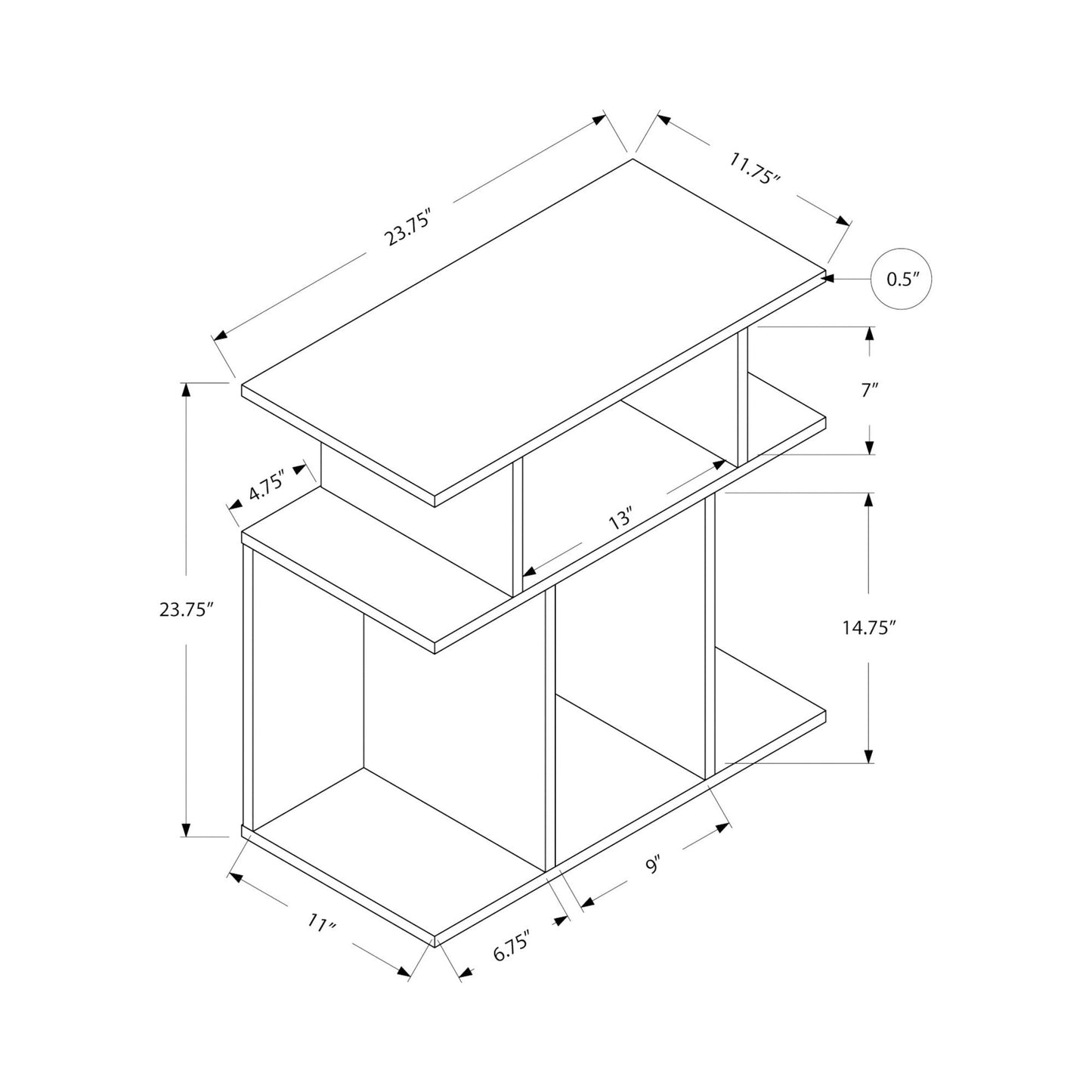 Accent Table - 24"H / Grey