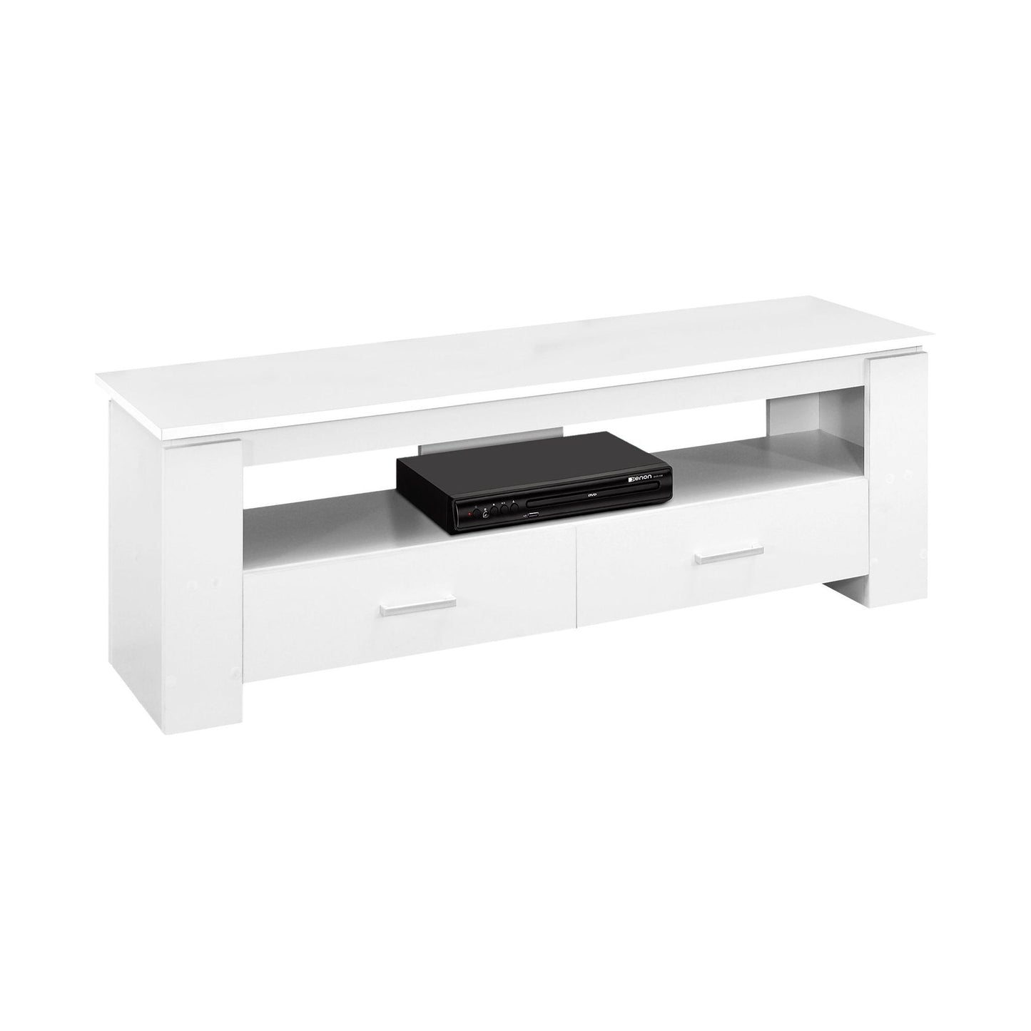 TV Stand - 48"L / White With 2 Storage Drawers