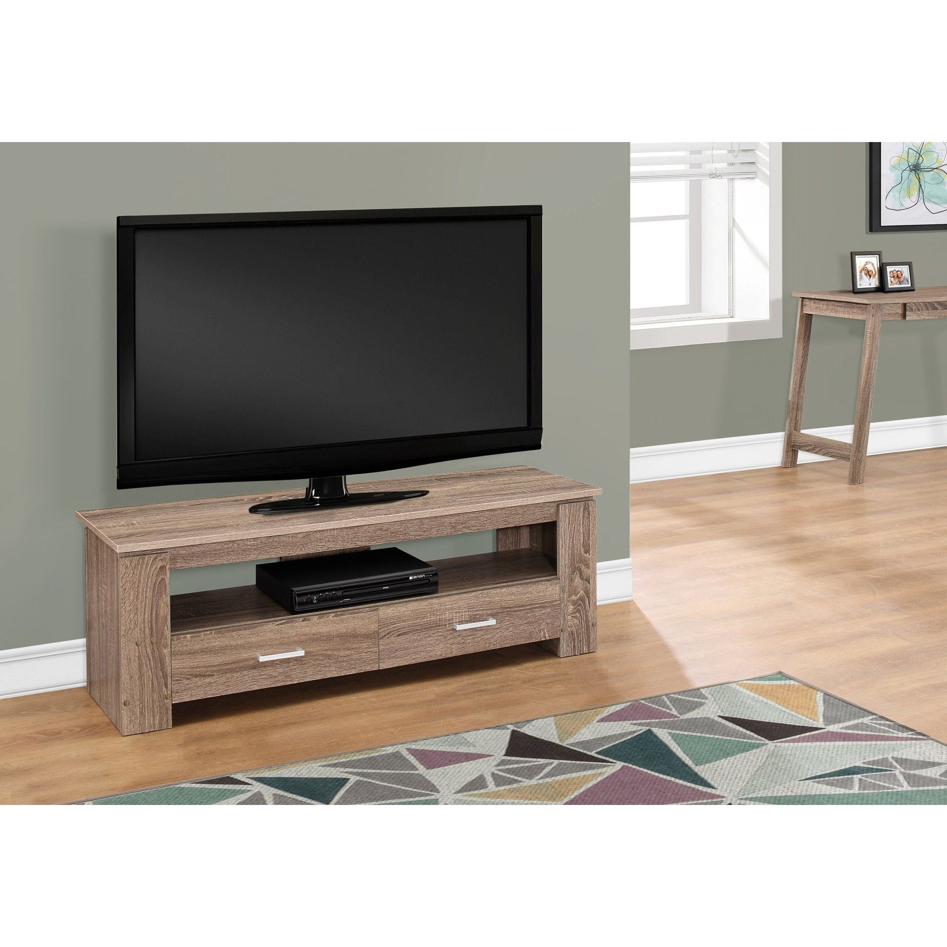 Candace & Basil TV Stand - 48"L / Dark Taupe With 2 Storage Drawers