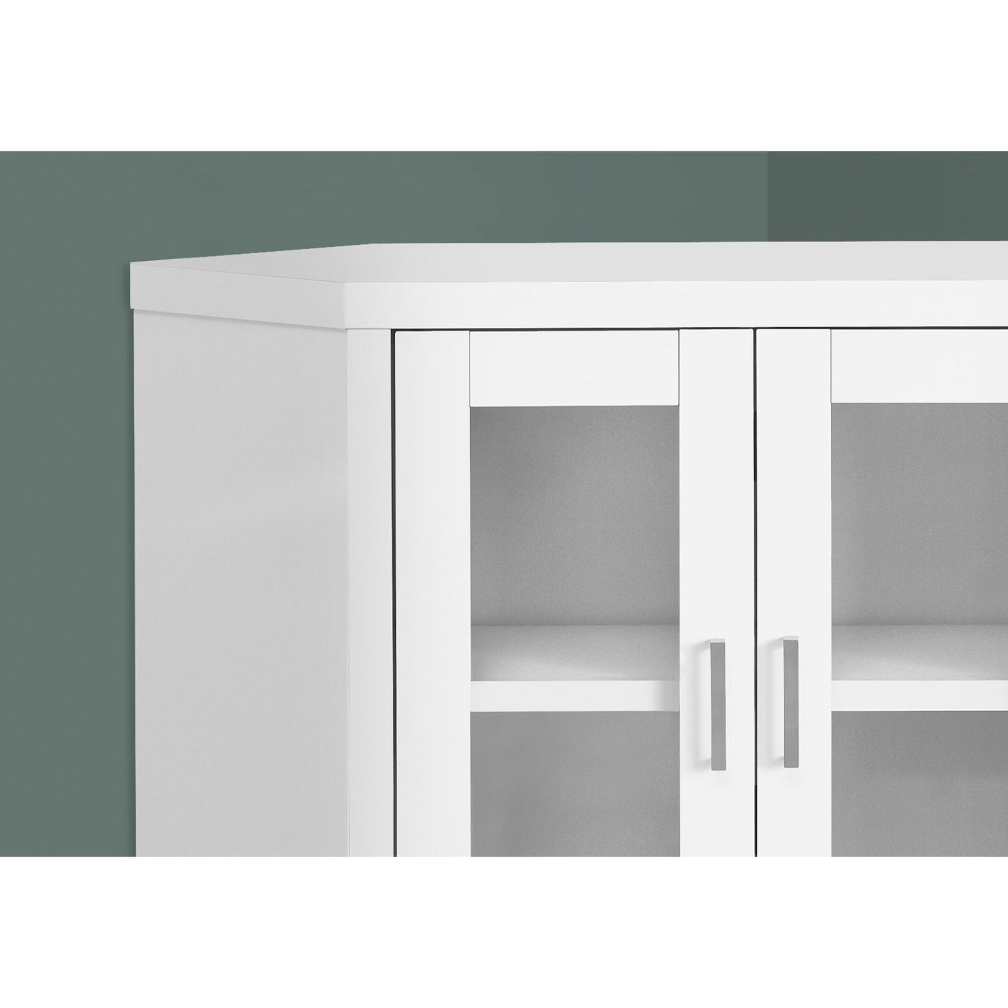 Tv Stand - 42"L / White Corner With Glass Doors