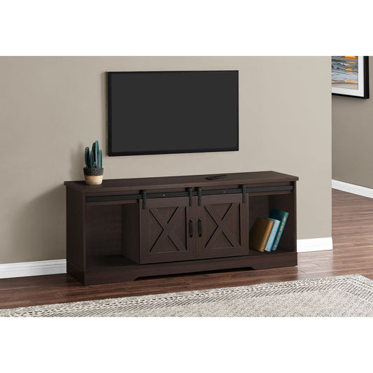 Tv Stand - 60"L / Espresso With 2 Sliding Doors