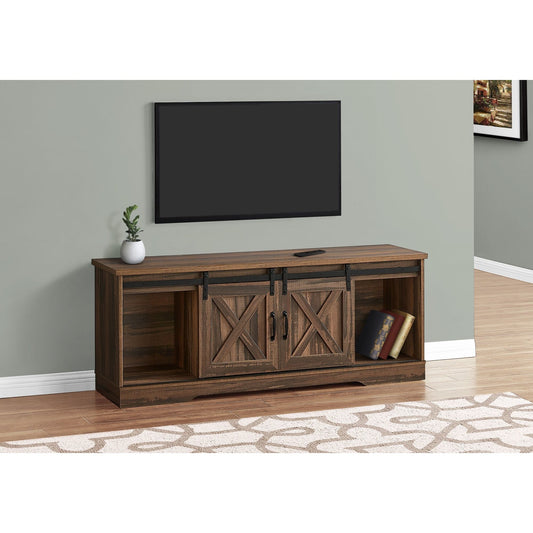 Tv Stand - 60"L / Brown Reclaimed-Look / 2 Sliding Doors