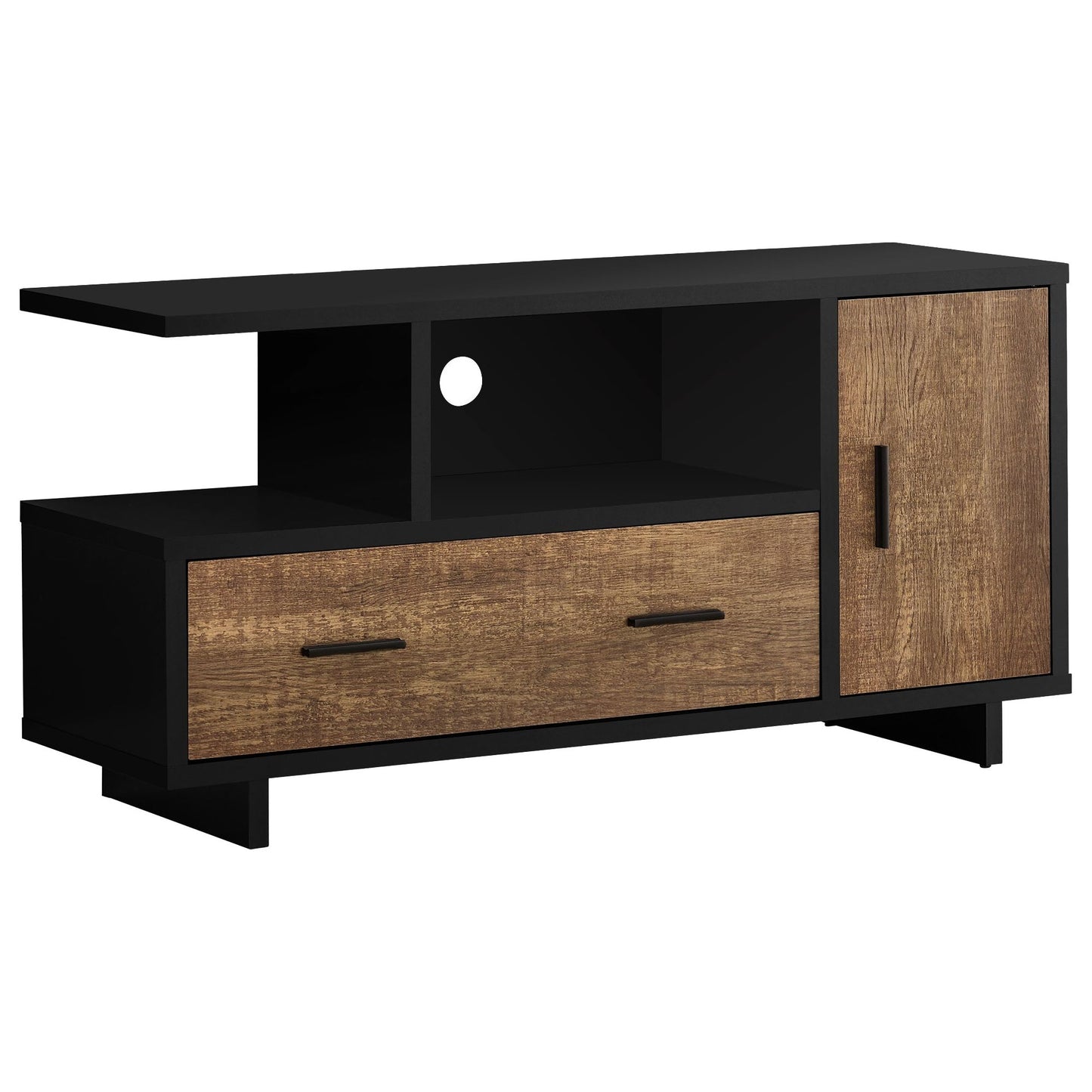 Tv Stand - 48"L / Black / Brown Reclaimed Wood-Look