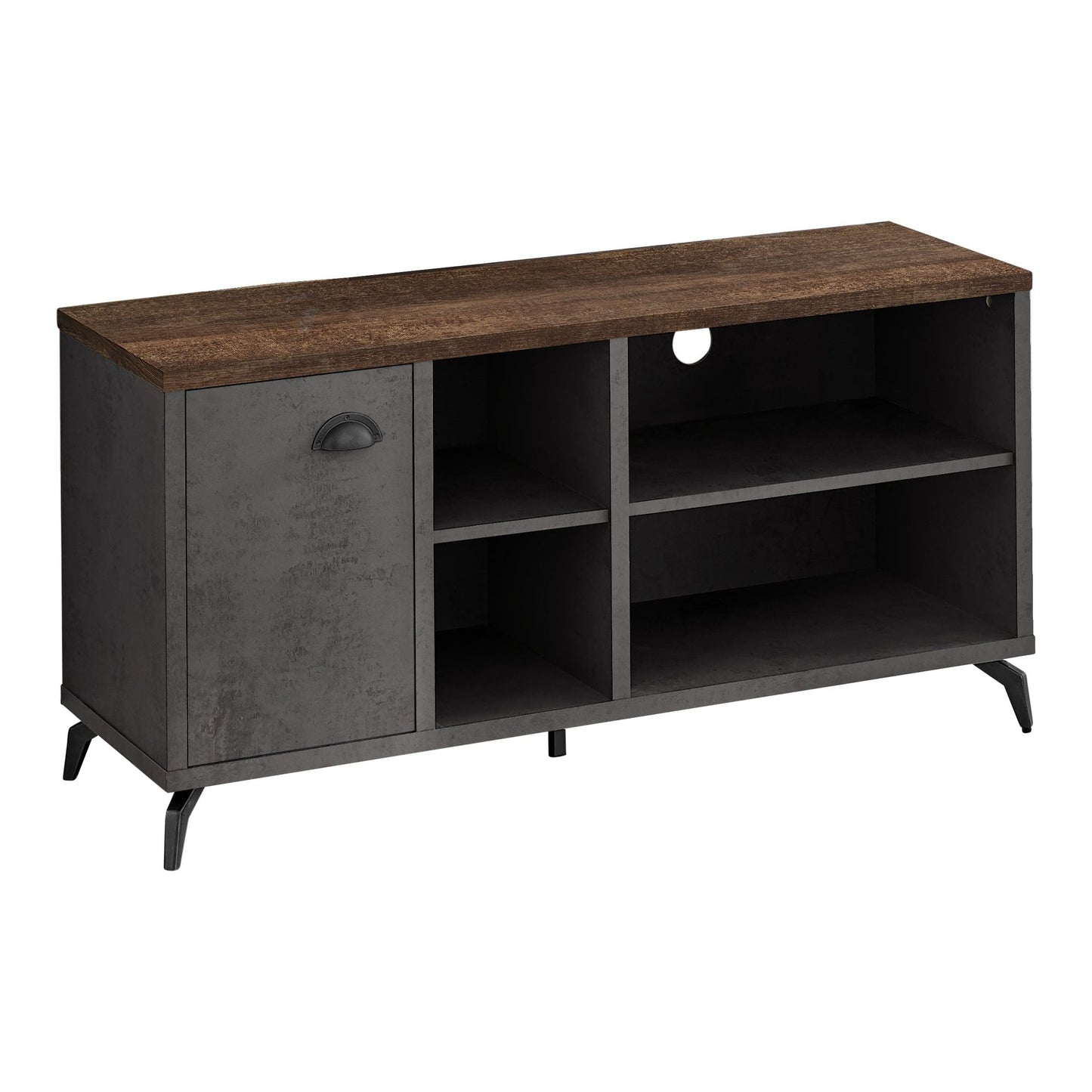 Tv Stand - 48"L / Grey Concrete / Medium Brown Reclaimed