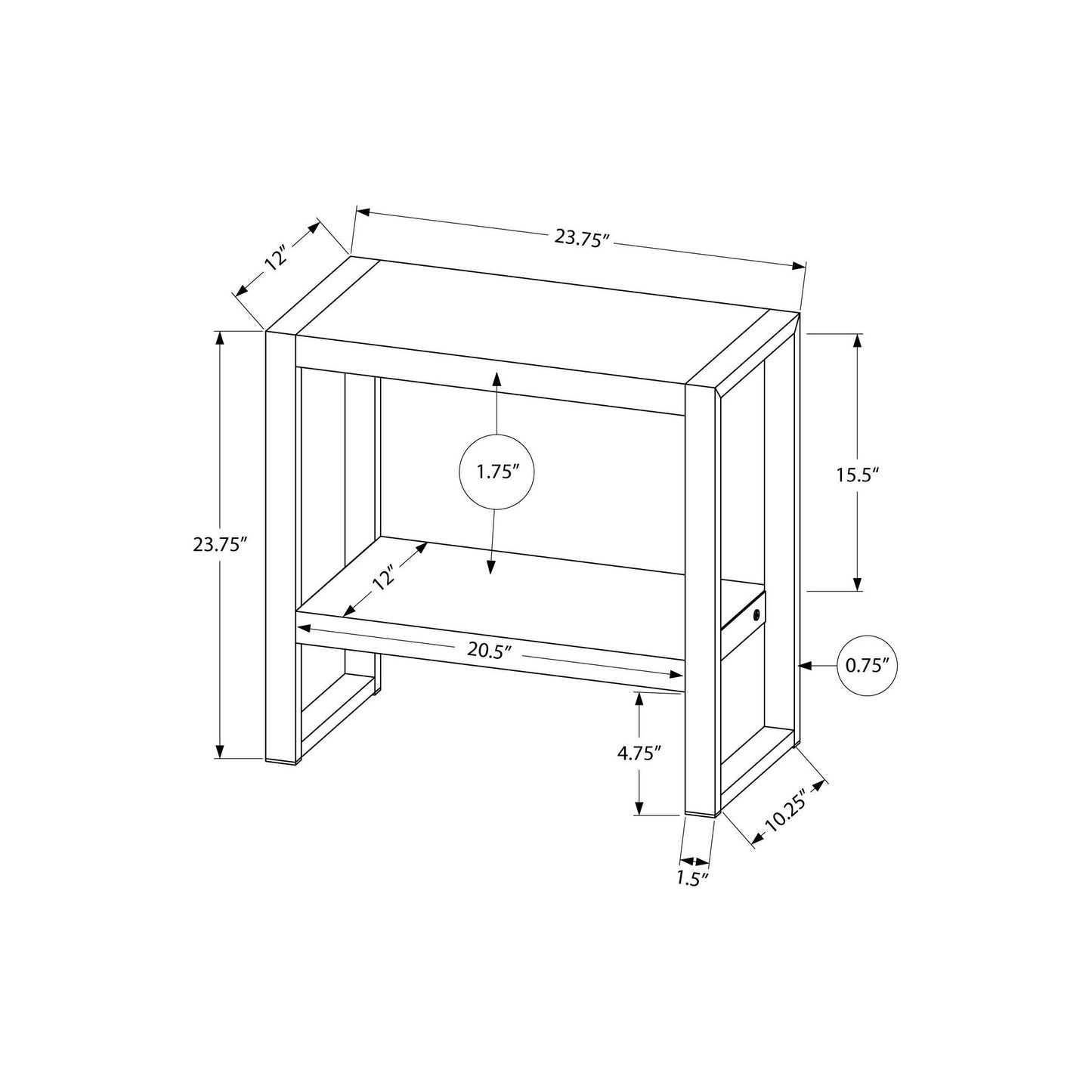 Accent Table - Brown Reclaimed Wood-Look / Black Metal