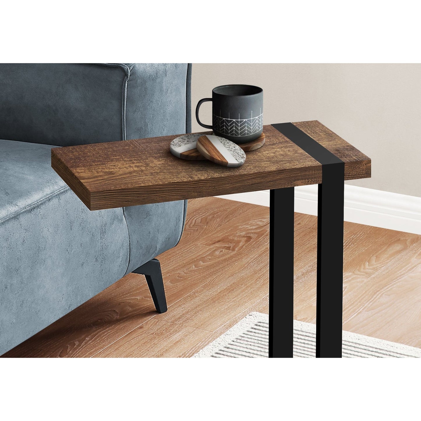 Accent Table - Brown Reclaimed Wood-Look / Black Metal