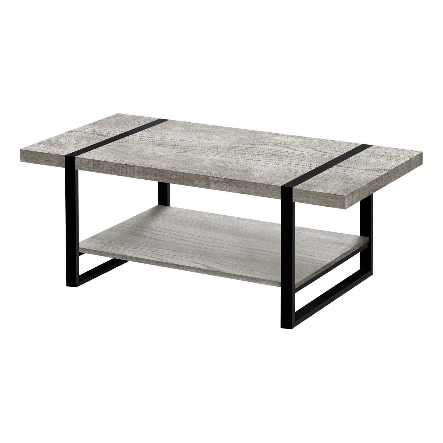 Coffee Table - Grey Reclaimed Wood-Look / Black Metal