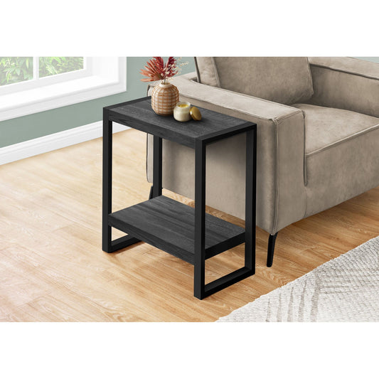 Accent Table - Black Reclaimed Wood-Look / Black Metal