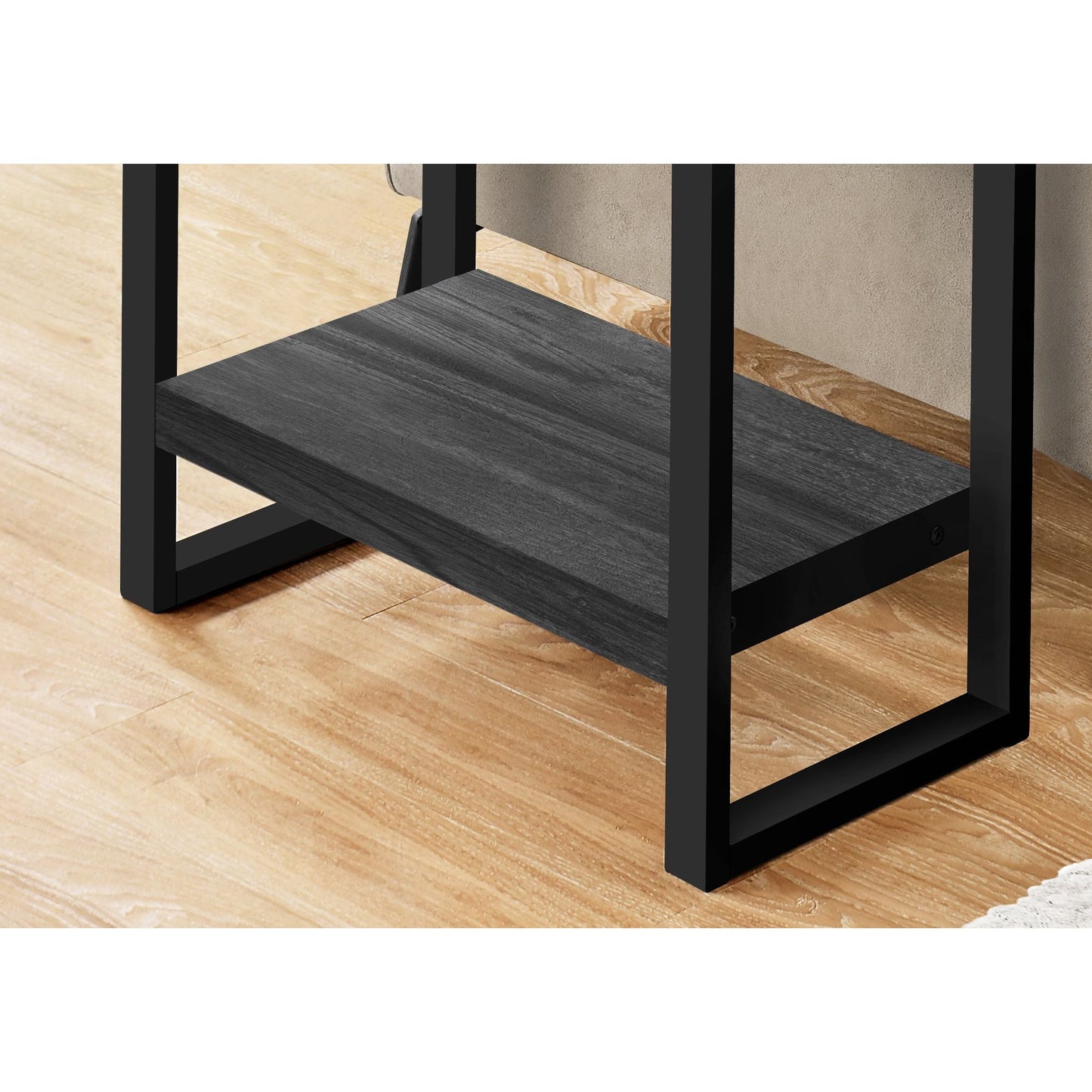 Accent Table - Black Reclaimed Wood-Look / Black Metal