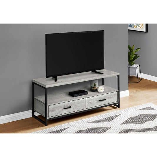 Tv Stand - 48"L / Grey / Black Metal