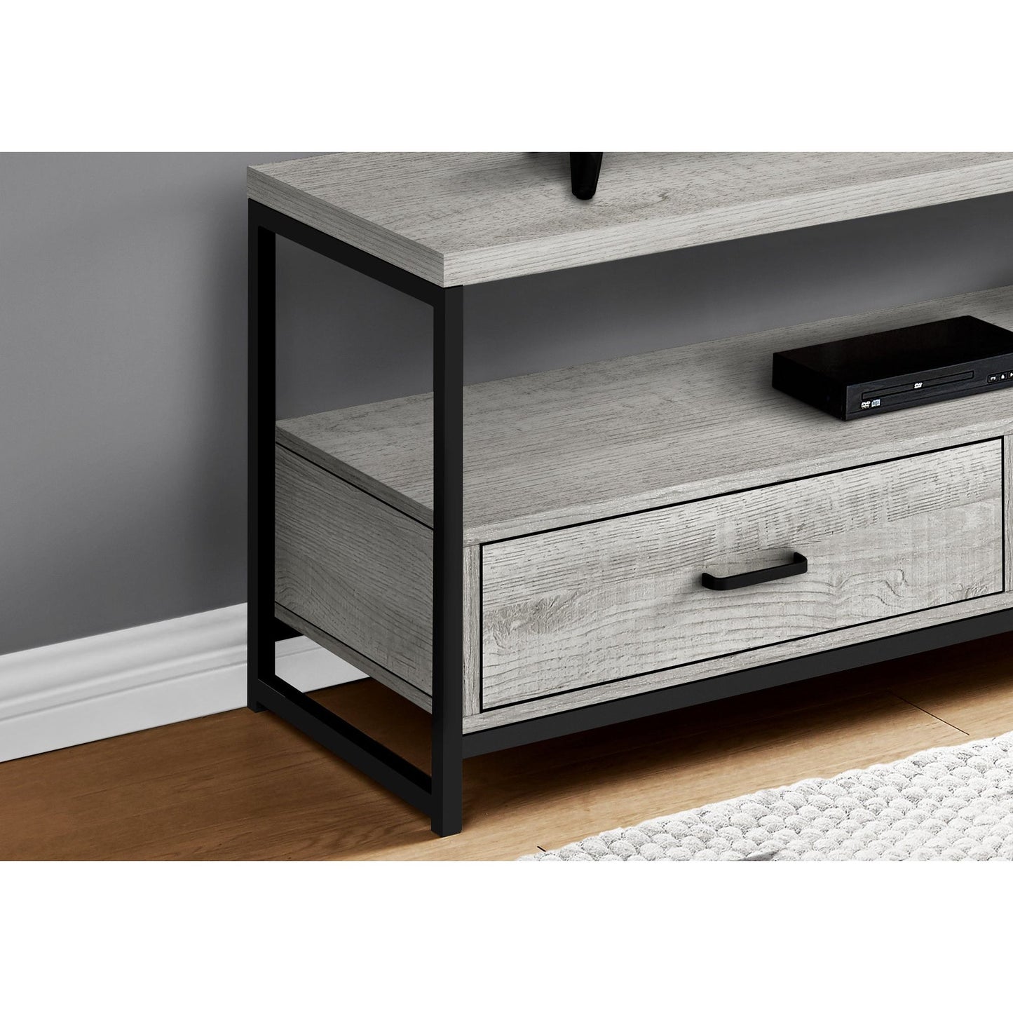 Tv Stand - 48"L / Grey / Black Metal