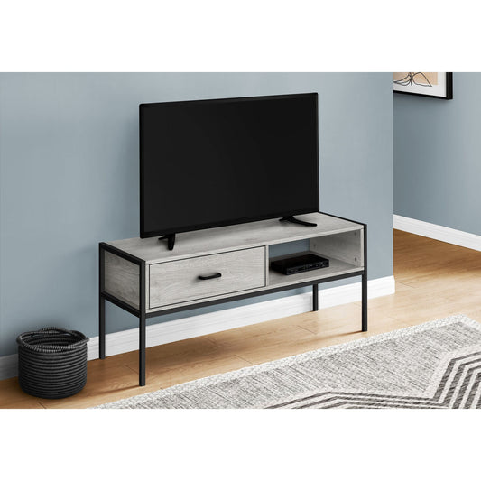 Tv Stand - 48"L / Grey / Black Metal