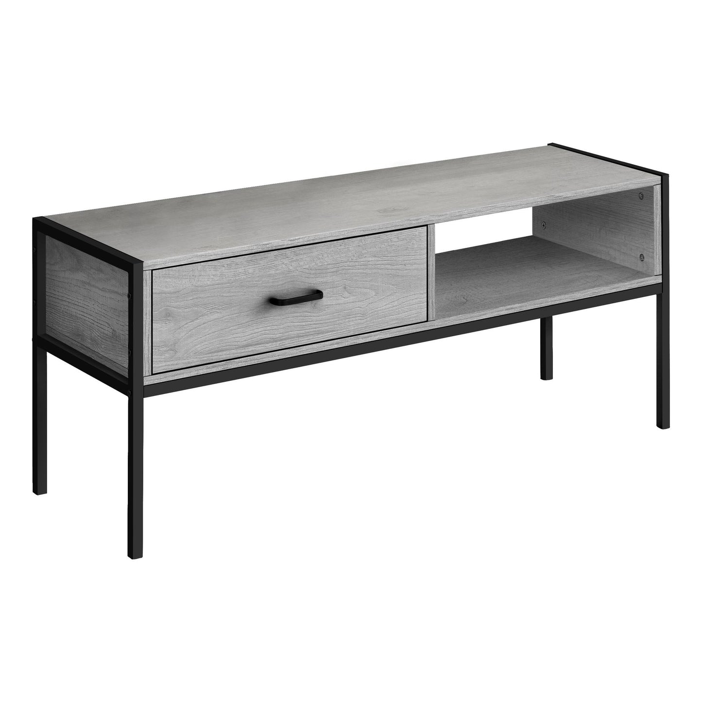 Tv Stand - 48"L / Grey / Black Metal