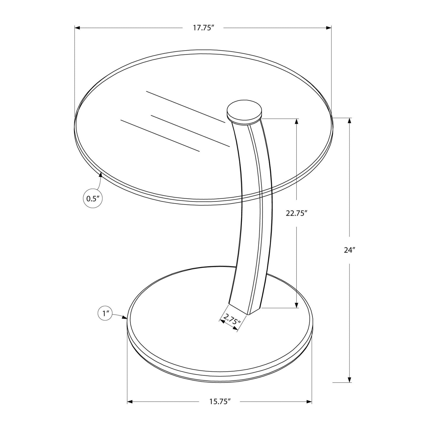 Snack Table - Cappuccino Bentwood With Tempered Glass