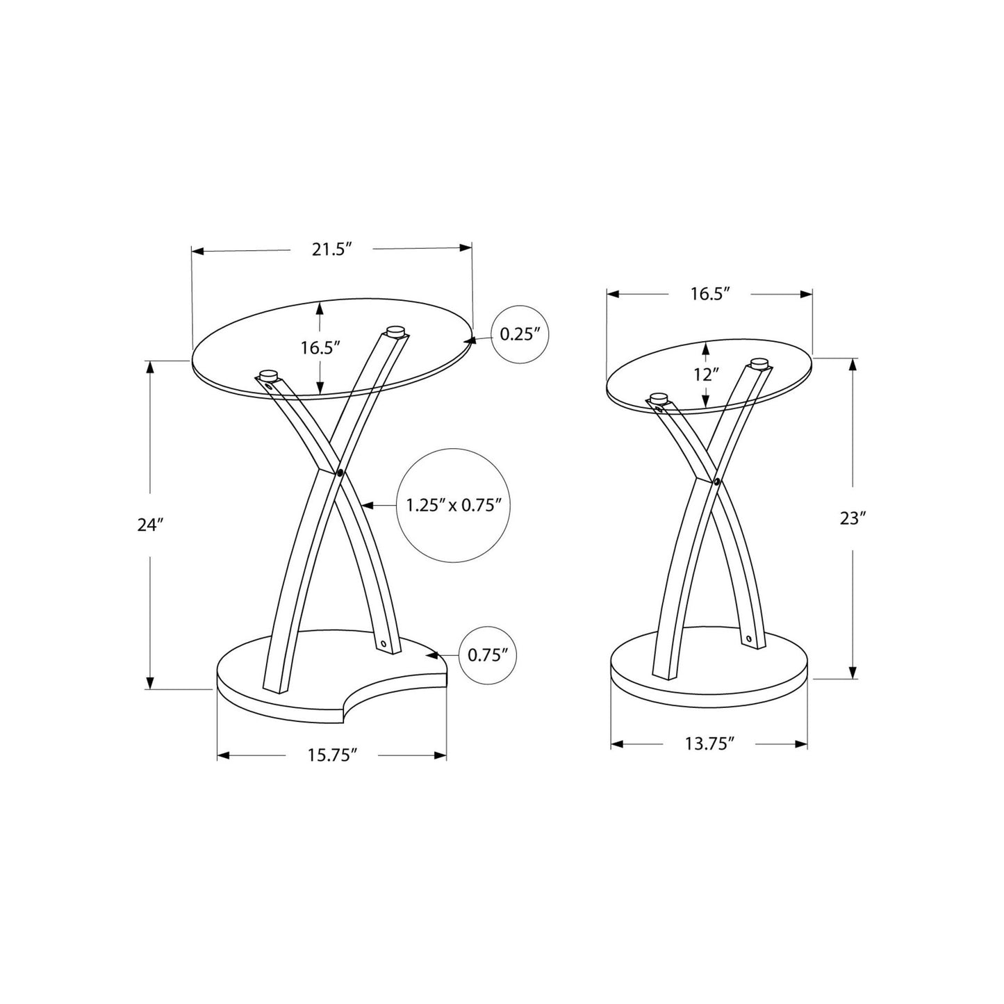 Nesting Table - 2PC Set / Cappuccino Bentwood