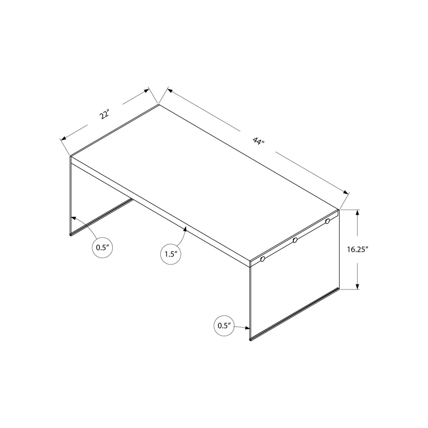 Coffee Table - Dark Taupe With Tempered Glass