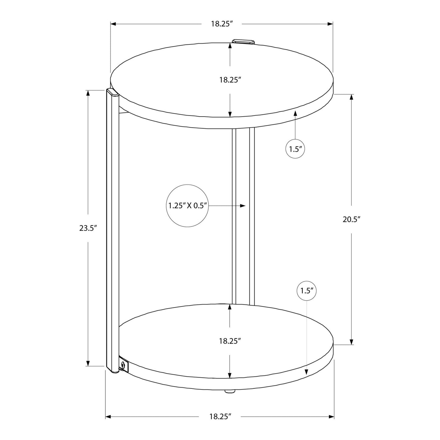 Snack Table - Glossy White / Chrome Metal