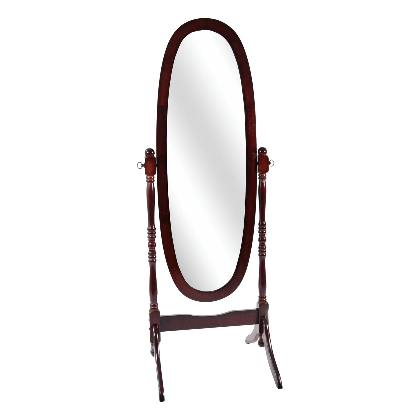 Mirror - 59"H / Walnut Oval Wood Frame