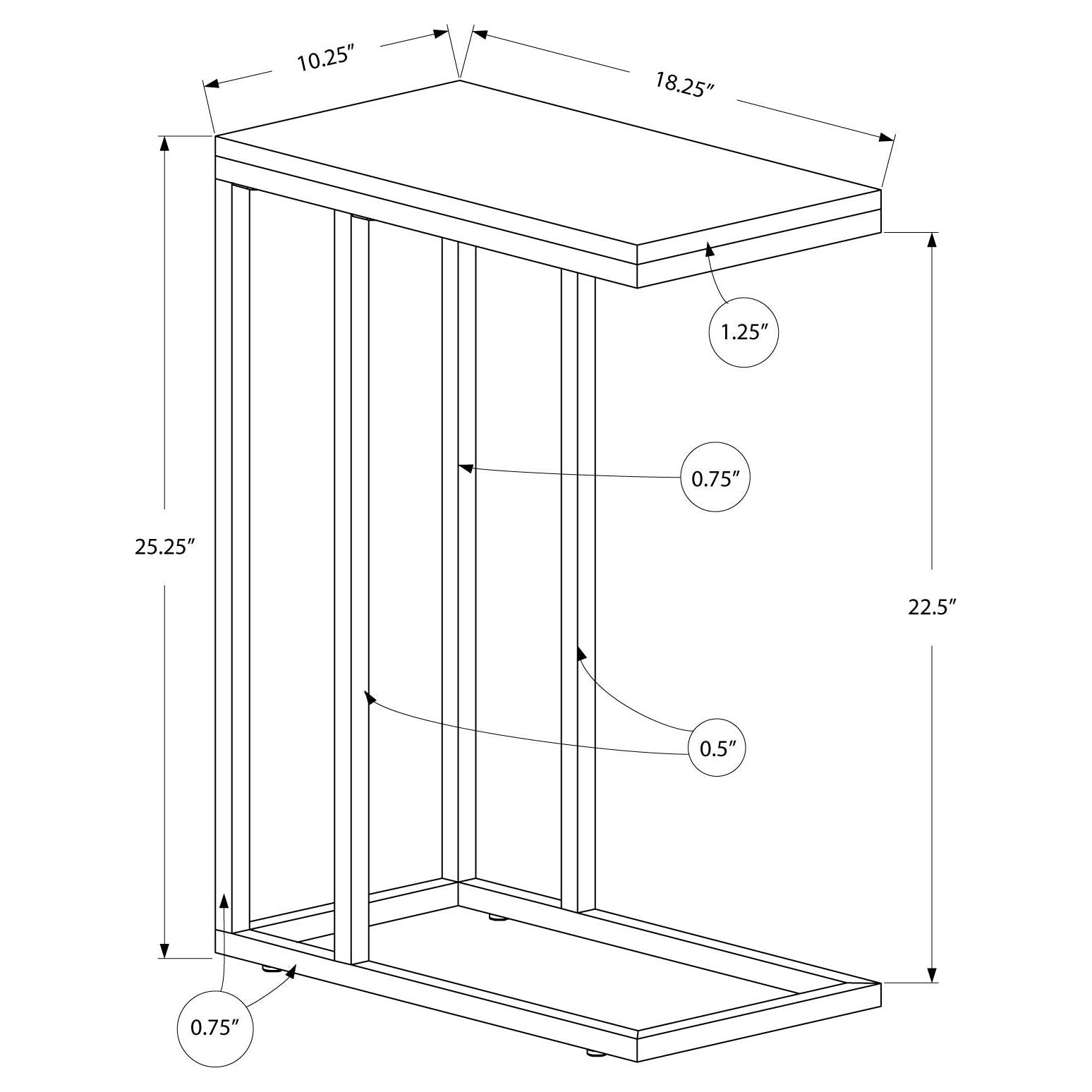 Accent Table - Natural With Chrome Metal