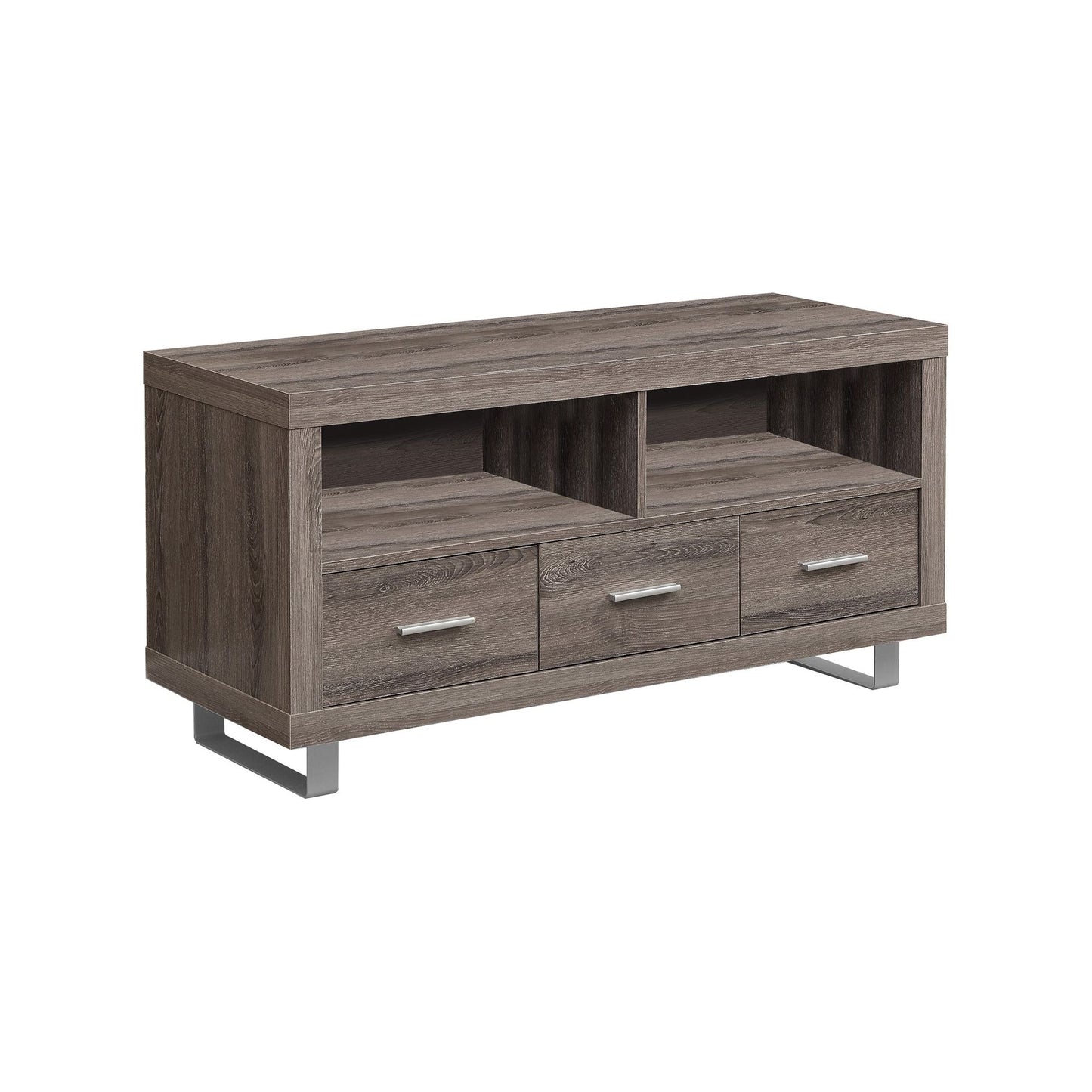 TV Stand - 48" L / Dark Taupe With 3 Drawers