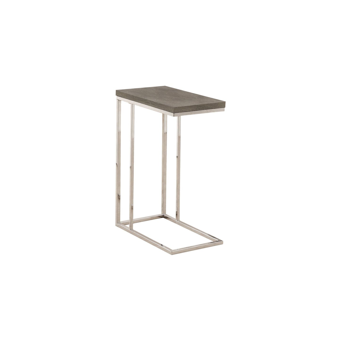 Snack Table - Dark Taupe With Chrome Metal