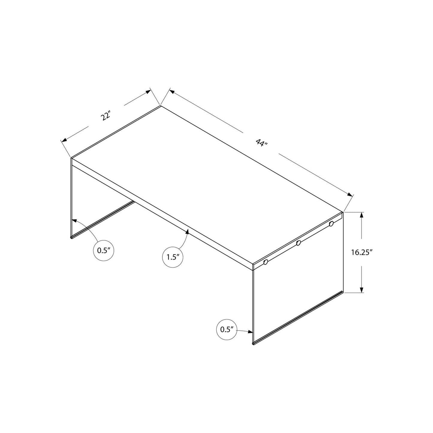 Coffee Table - Glossy White With Tempered Glass