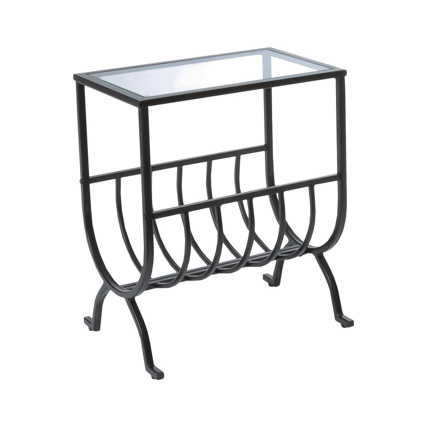 Accent Table - Stardust Brown Metal With Tempered Glass