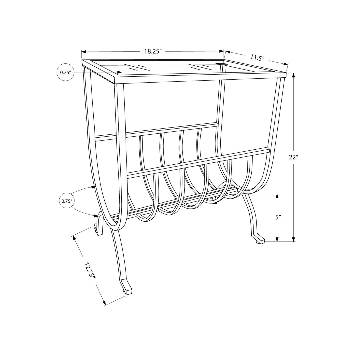 Accent Table - Stardust Brown Metal With Tempered Glass