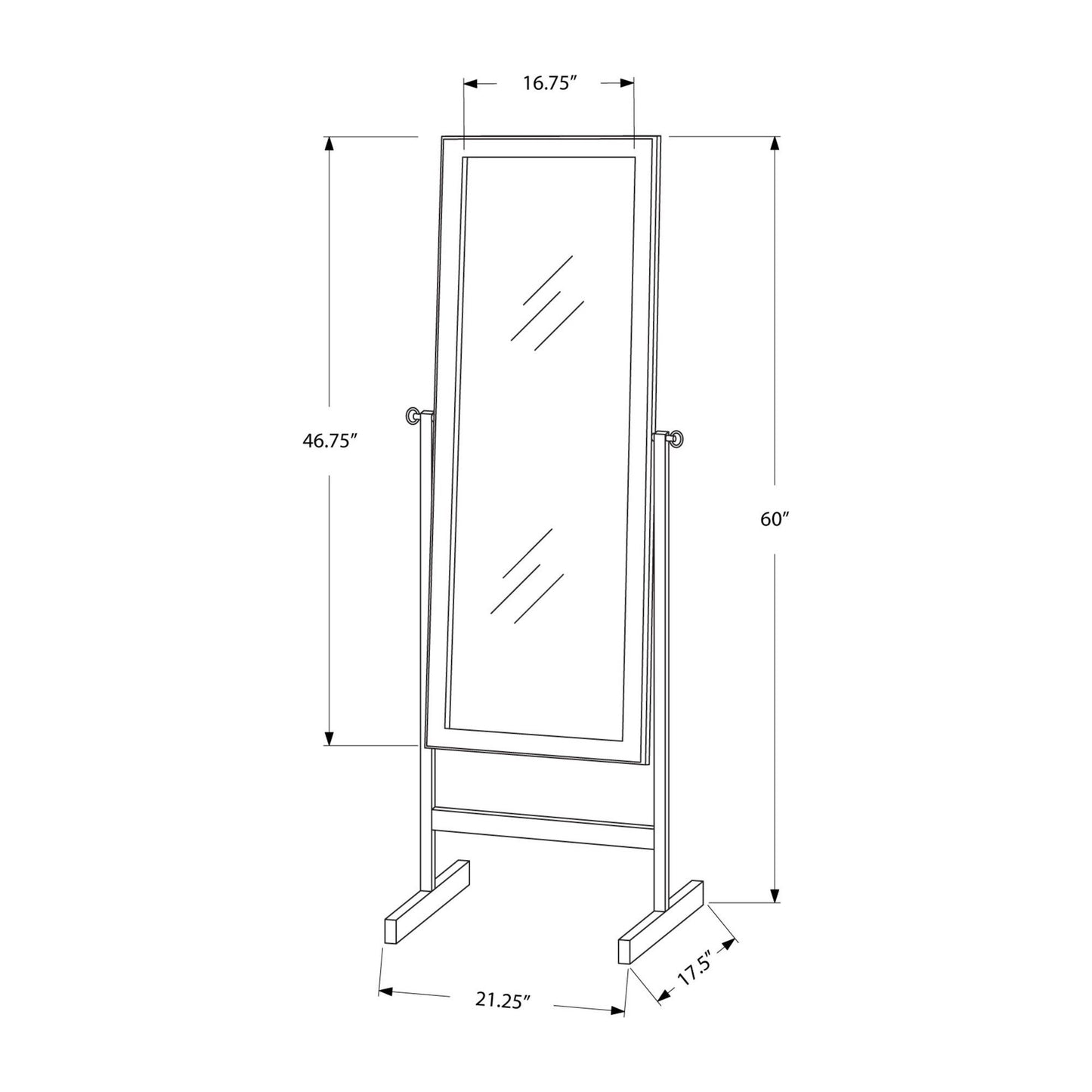 Mirror - 60"H / Cappuccino Wood Frame