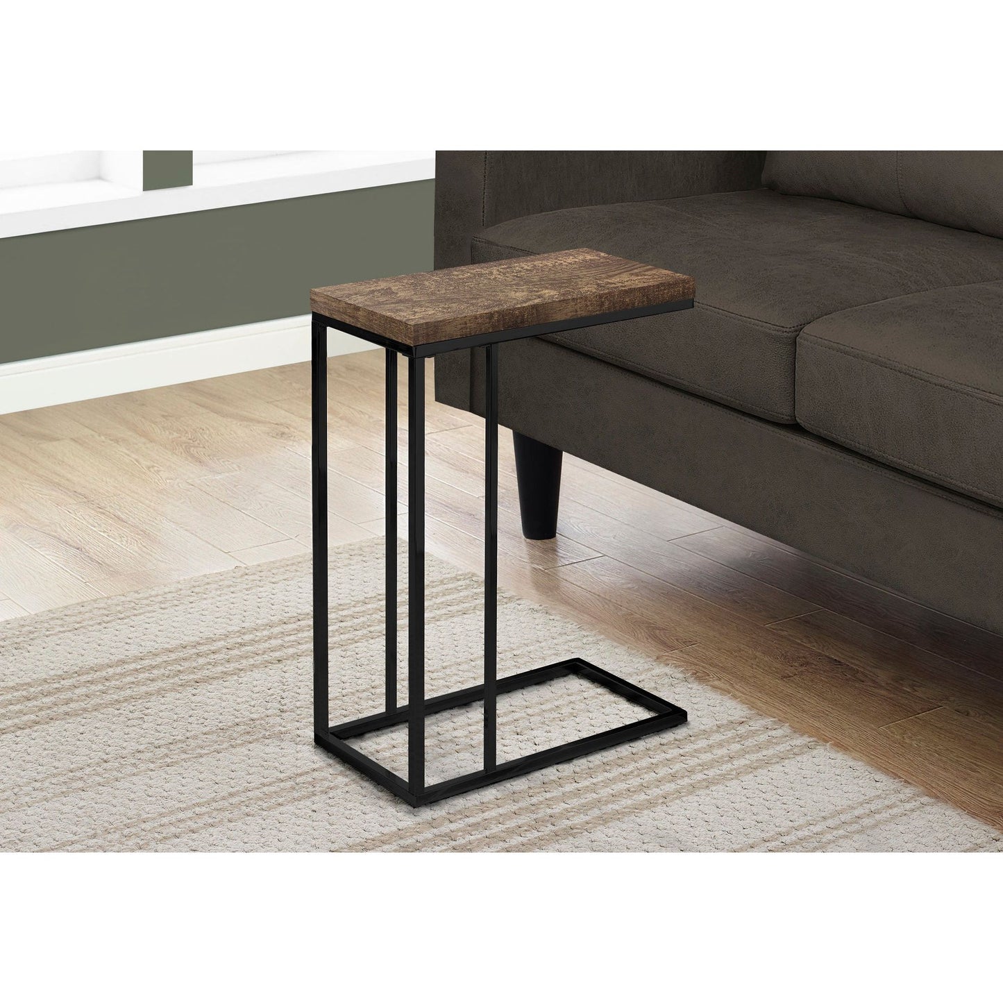 Accent Table - Brown Reclaimed Wood-Look / Black Metal